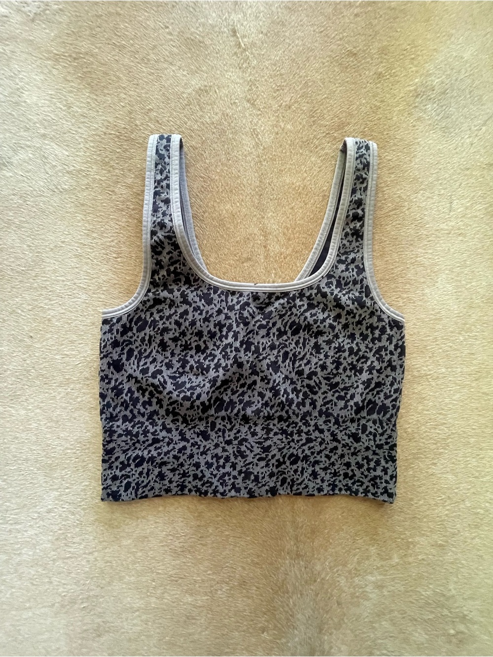 Grey Leopard Print Tank Top